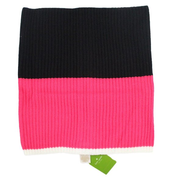 KATE SPADE Color-block Rib Knit Zip-up Cowl Snood Neck Scarf - Picture 2 of 3